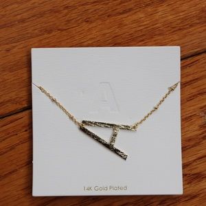 Initial Necklace “A” 14K Plated Gold